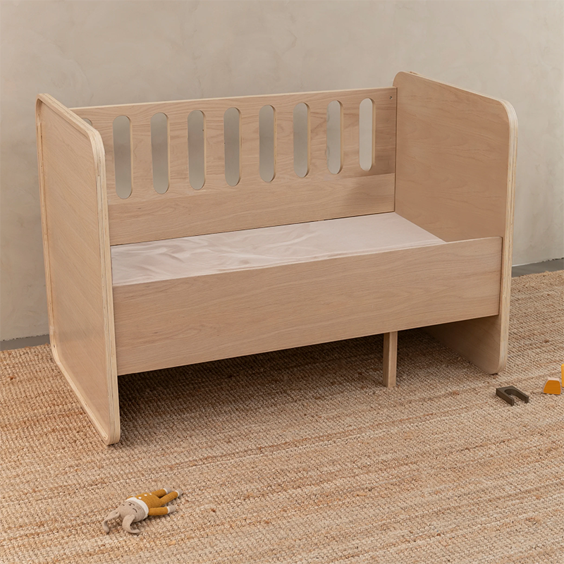 Ausstellungsstück Nofred Baby- und Juniorbett 'Form' Oak mit Matratze - Online MY SNOWFLAKE