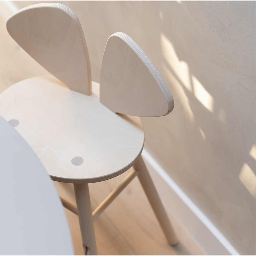 Chaise haute/chaise de bureau pour enfant Nofred 'Souris' en bouleau