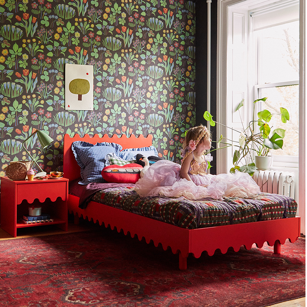 Oeuf NYC  Kinderbett 'Moss' Twin  Birke Rot 90 x 200 cm