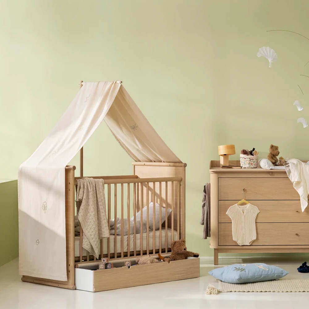 Oliver Furniture  Betthimmel mit Stickerei für Babybett 'Camp Novel' Ungefärbt
