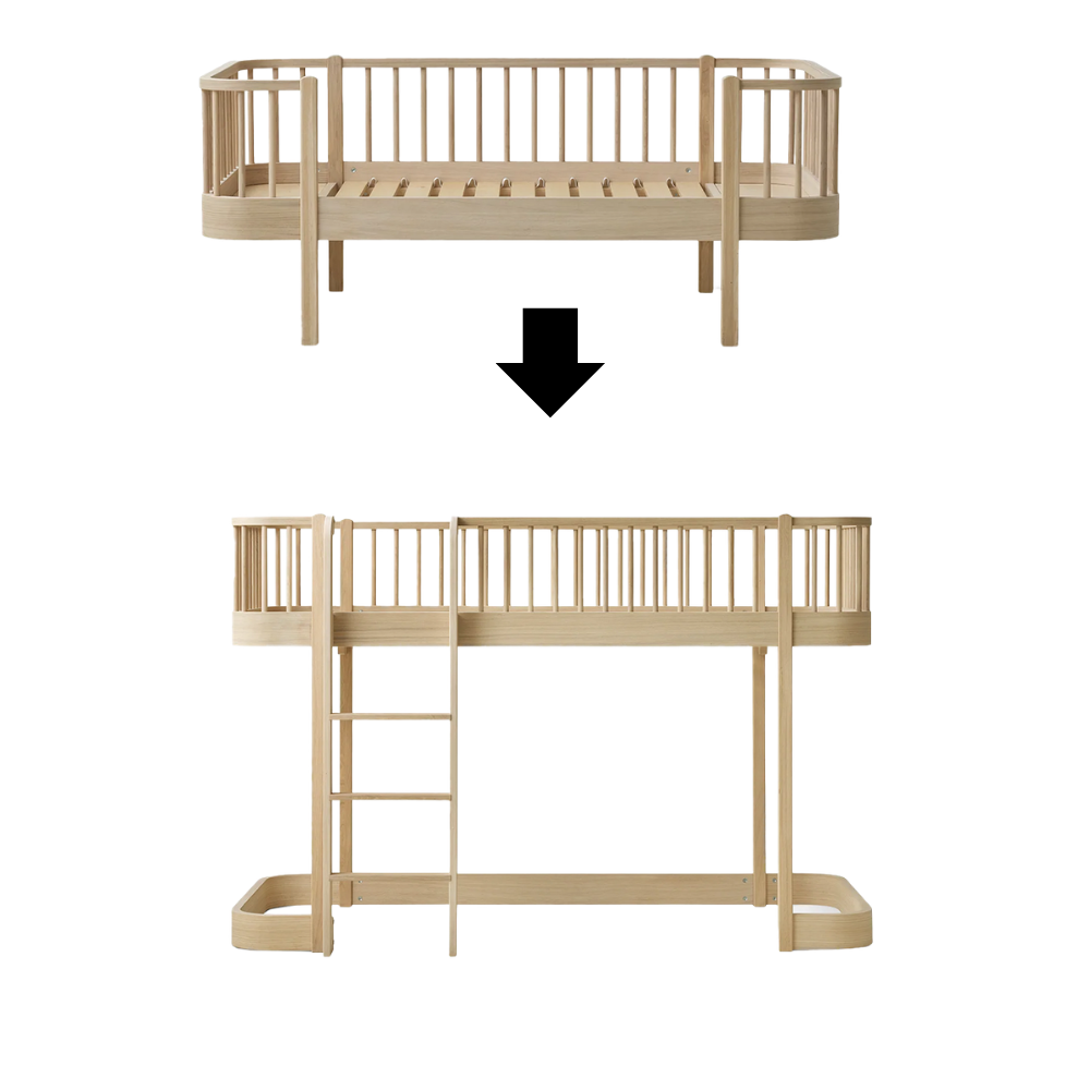 Oliver Furniture  Umbauset Wood Junior Bettsofa zum Halbhohen Hochbett