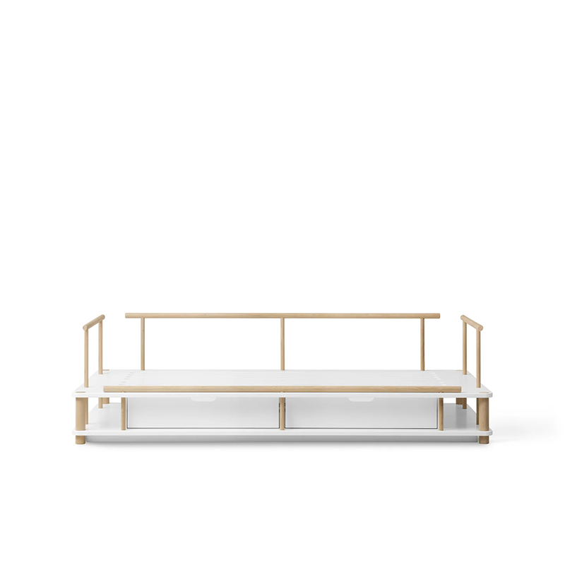 Oliver Furniture Canapé-lit 'Camp' 90 x 180 cm Blanc/Chêne