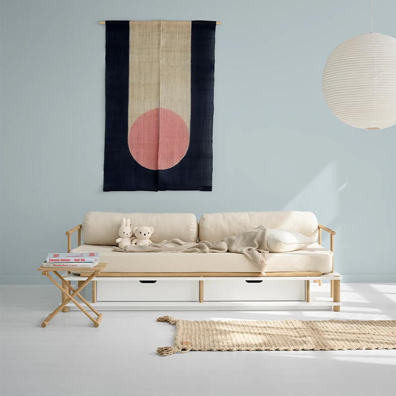 Oliver Furniture Canapé-lit 'Camp' 90 x 180 cm Blanc/Chêne