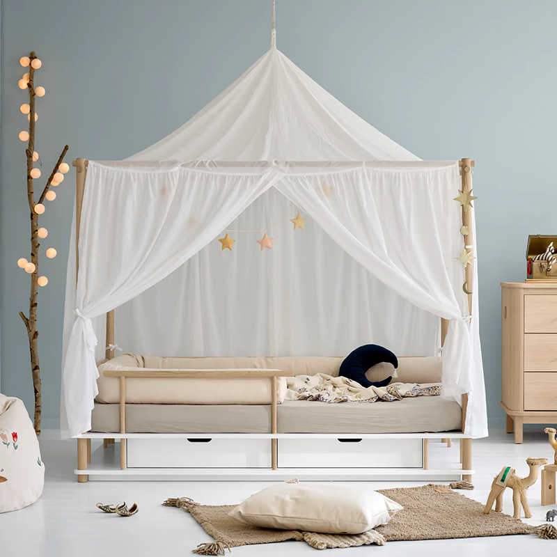 Oliver Furniture Voile de lit « Sahara » pour lit à baldaquin Camp Blanc