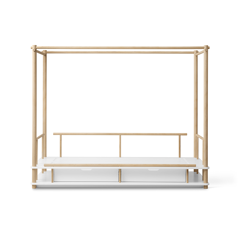 Oliver Furniture Canopy Bed 'Camp' 90 x 180 cm White/Oak