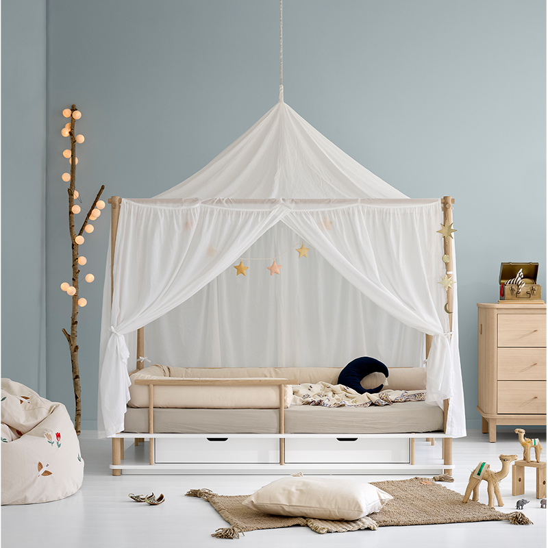 Oliver Furniture Canopy Bed 'Camp' 90 x 180 cm White/Oak