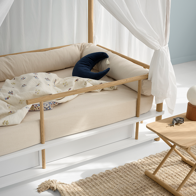 Oliver Furniture Canopy Bed 'Camp' 90 x 180 cm White/Oak