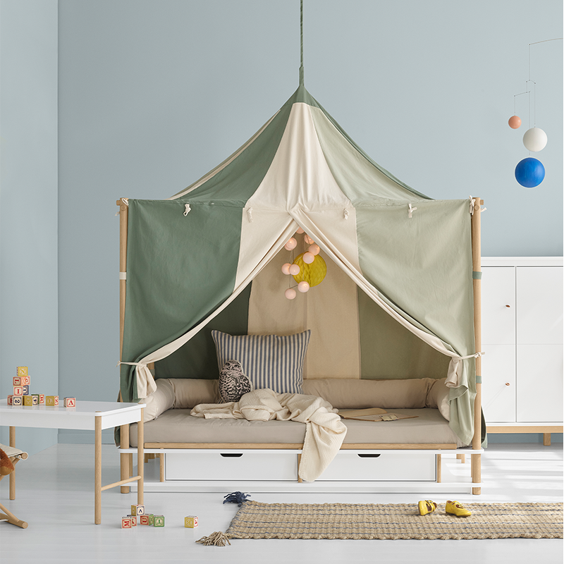 Oliver Furniture Canopy Bed 'Camp' 90 x 180 cm White/Oak