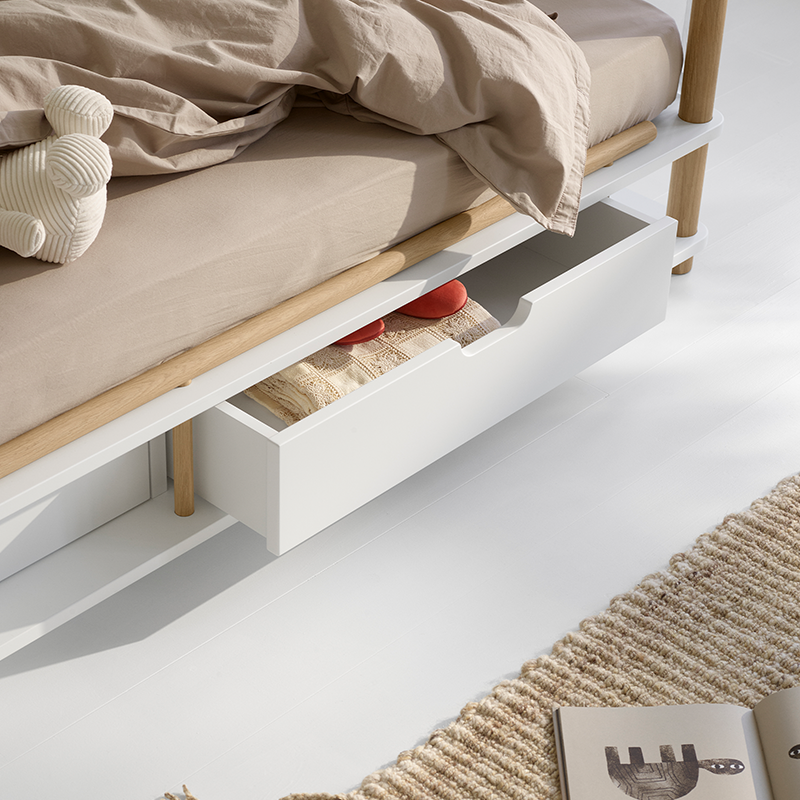 Oliver Furniture Canopy Bed 'Camp' 90 x 180 cm White/Oak