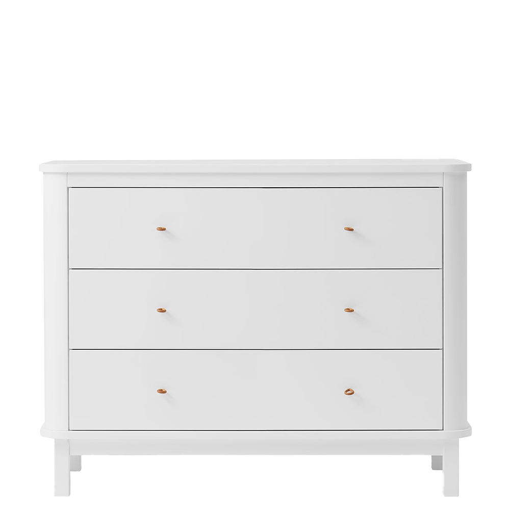 Oliver Furniture Wood Chest of Drawers with 3 Drawers White