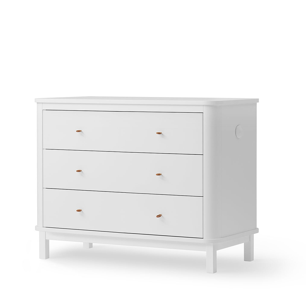 Oliver Furniture Wood Chest of Drawers with 3 Drawers White