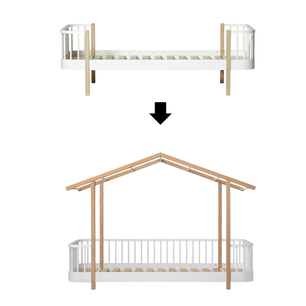 Oliver Furniture Kit de conversion lit simple Original en lit cabane Original Wood blanc/chêne