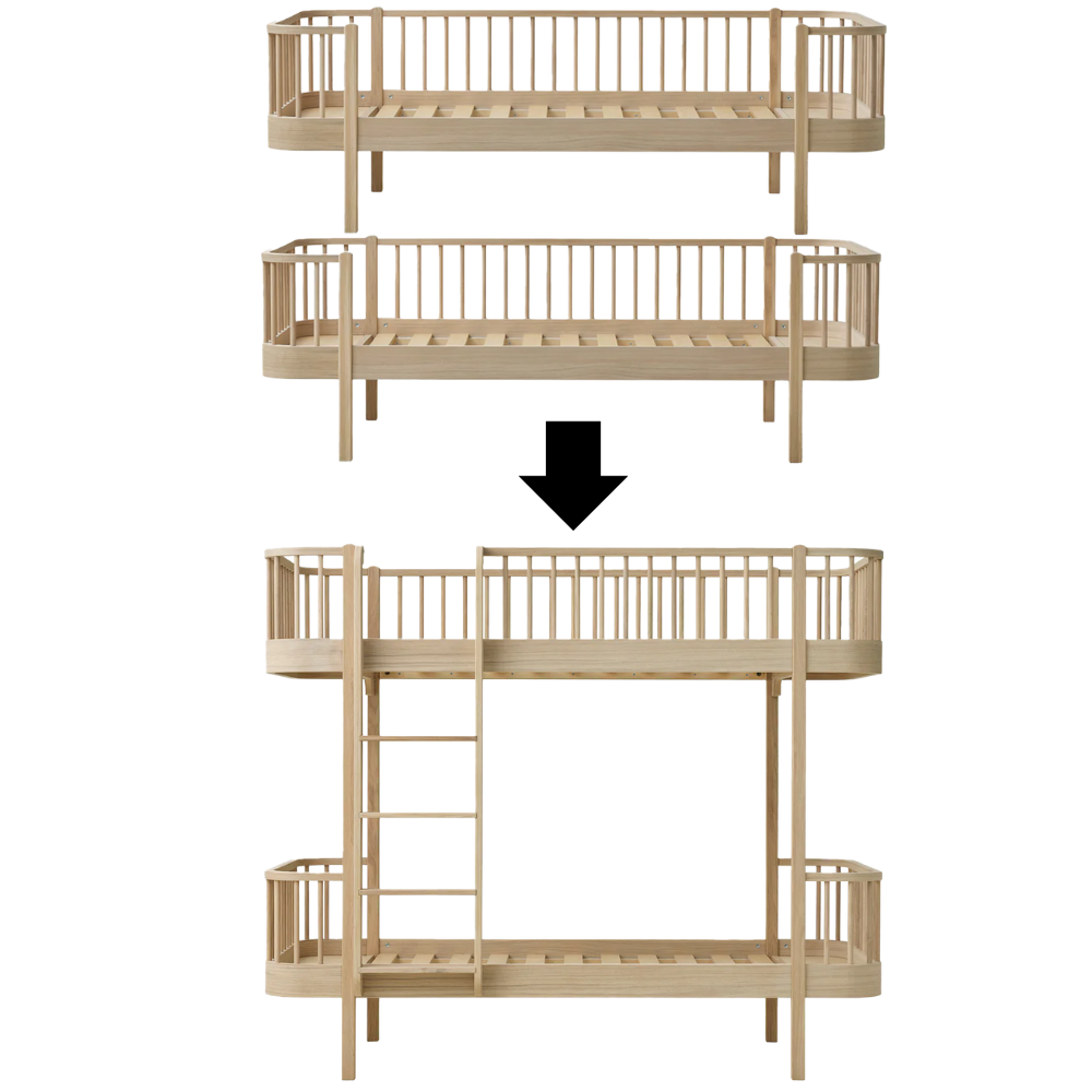 Oliver Furniture  Umbauset zwei Wood Original Bettsofas zum Etagenbett Eiche