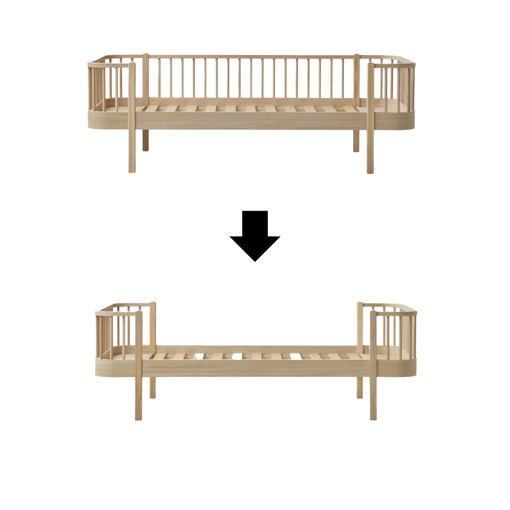 Oliver Furniture  Umbauset Wood Bettsofa zum Einzelbett  Eiche