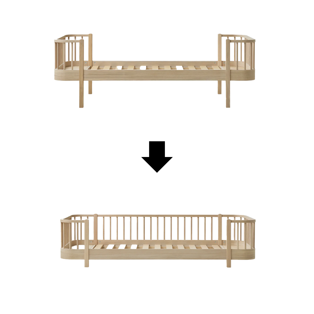 Oliver Furniture  Umbauset Wood Original Einzelbett zum Original Bodenbett Eiche