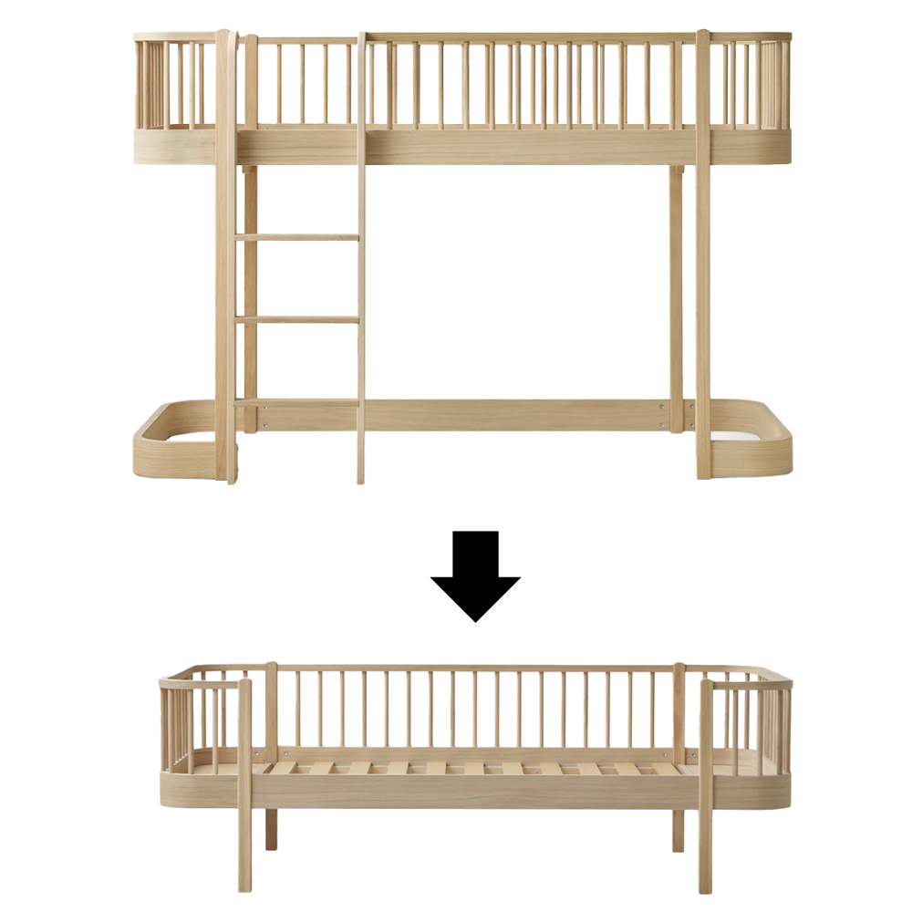 Oliver Furniture  Umbauset Wood Original Halbhohes Hochbett zum Bettsofa Eiche