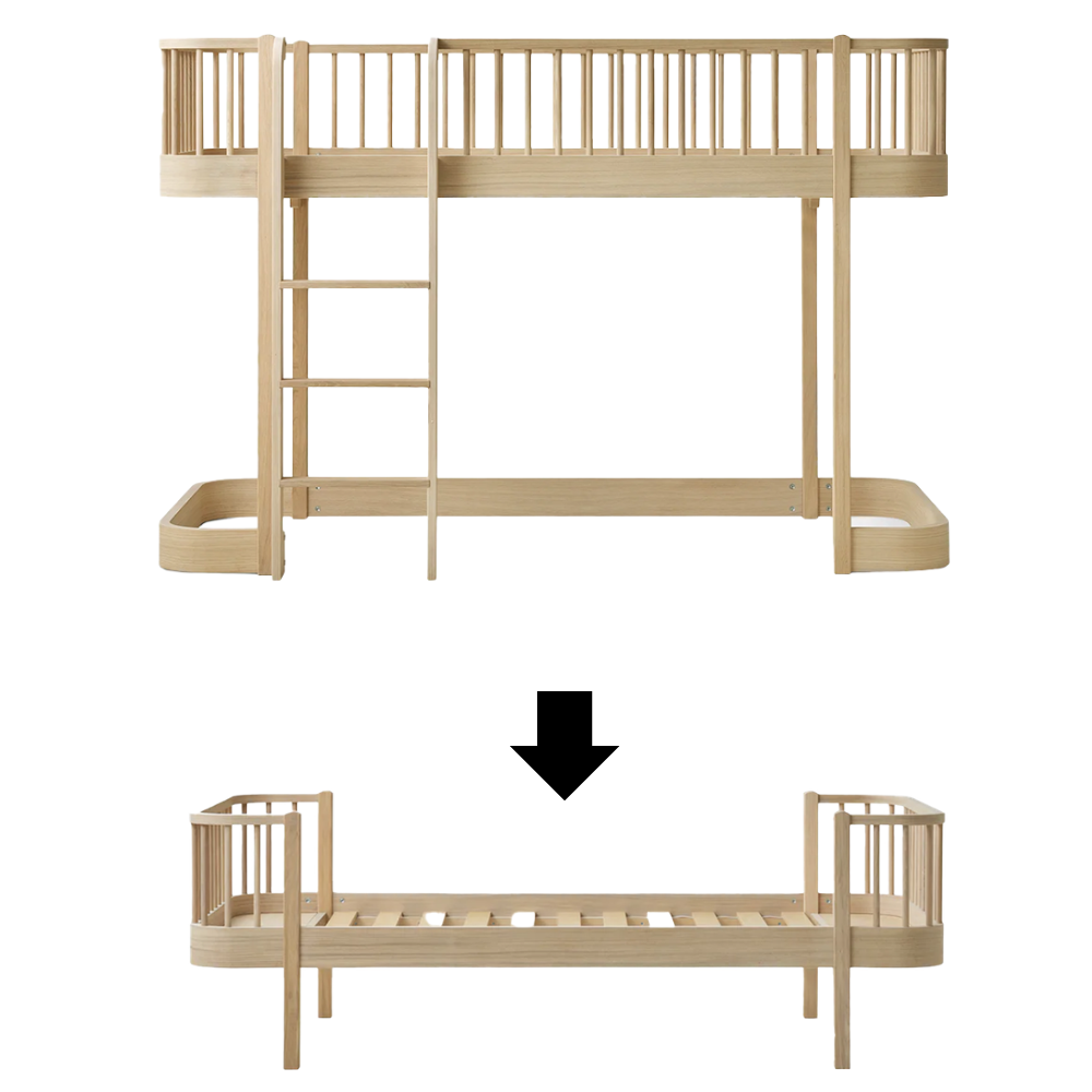 Oliver Furniture  Umbauset Wood Original Halbhohes Hochbett zum Einzelbett Eiche
