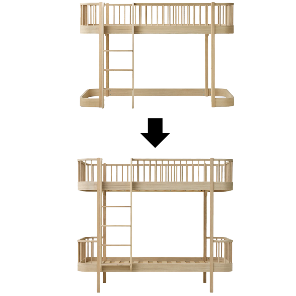 Oliver Furniture  Umbauset Wood Original Halbhohes Hochbett zum Etagenbett Eiche