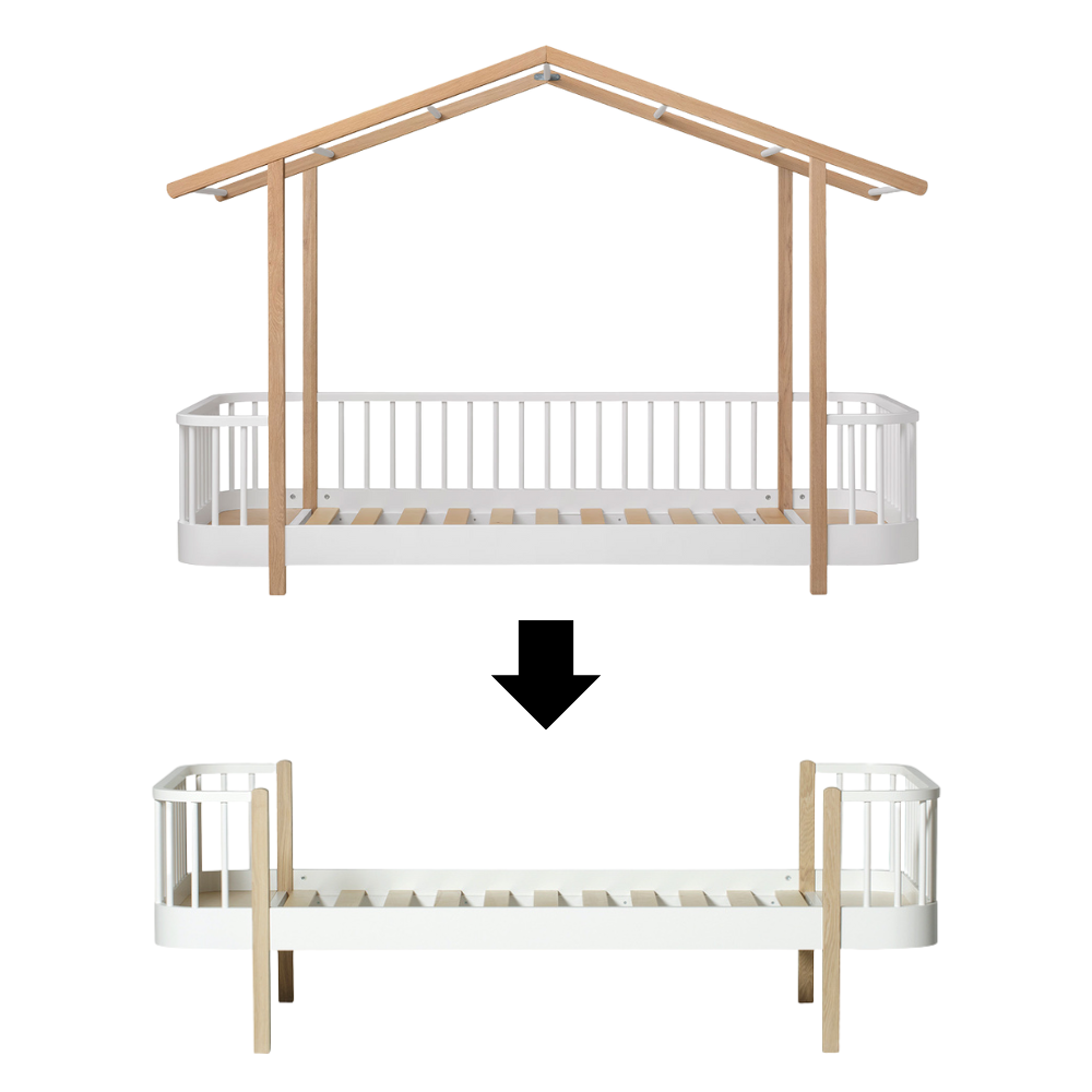 Oliver Furniture  Umbauset Original Hausbett zum Einzelbett Weiss/Eiche