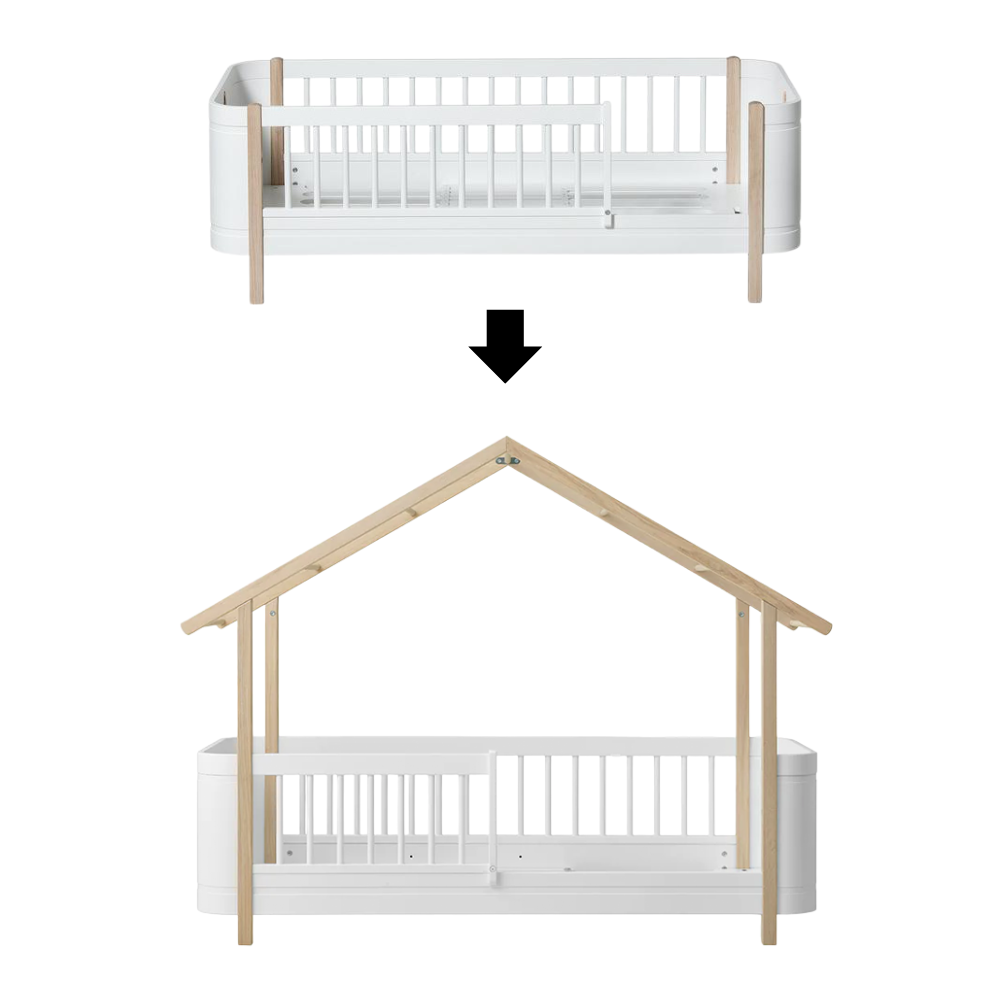 Oliver Furniture Conversion Kit Wood Mini+ Junior Bed to Wood Mini+ House Bed Oak/White