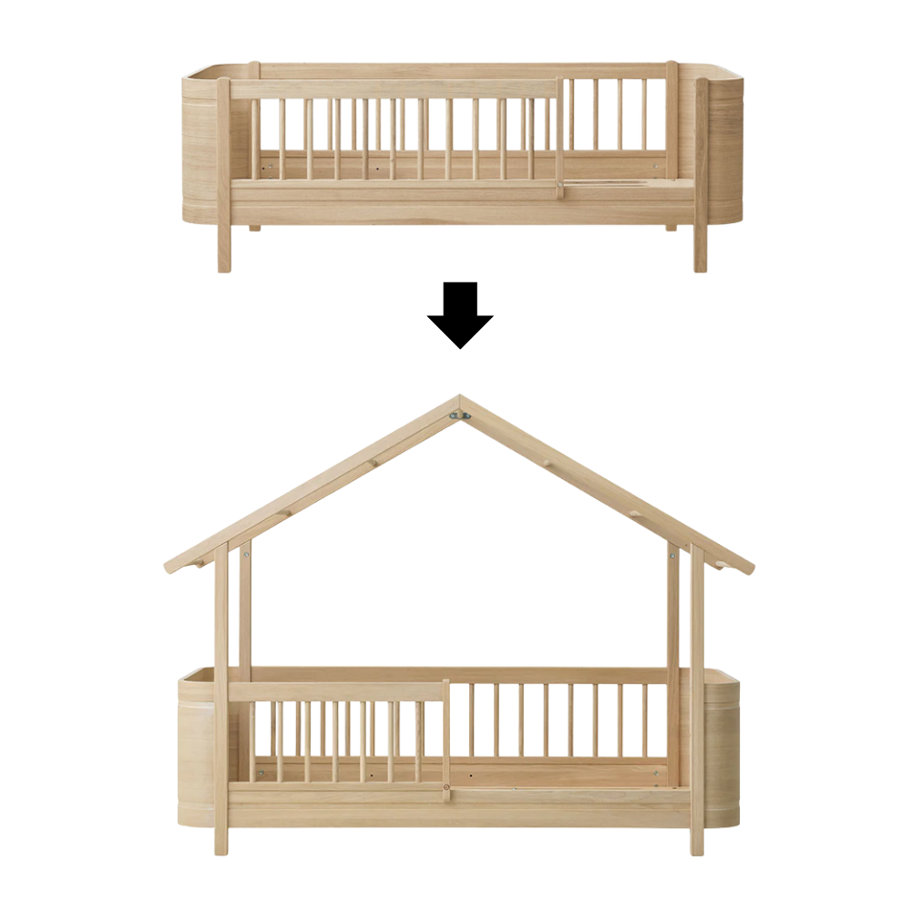 Oliver Furniture  Umbauset Wood Mini+ Juniorbett zum Wood Mini+ Hausbett Eiche