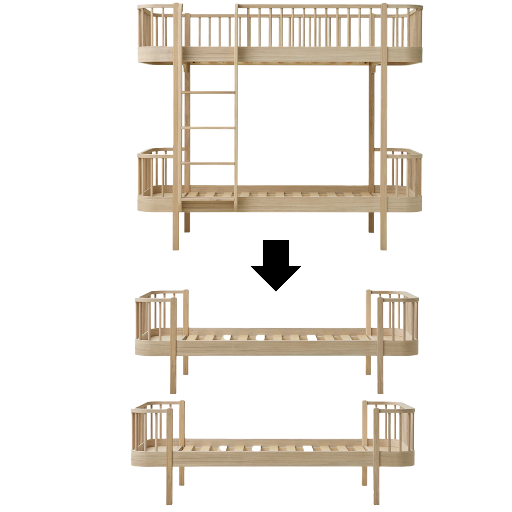 Oliver Furniture  Umbauset Wood Original Hochbett zu 2 Einzelbetten Eiche