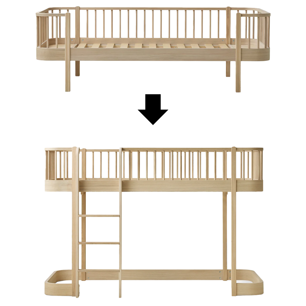 Oliver Furniture  Umbauset Wood Bettsofa zum Halbhohen Hochbett  Eiche