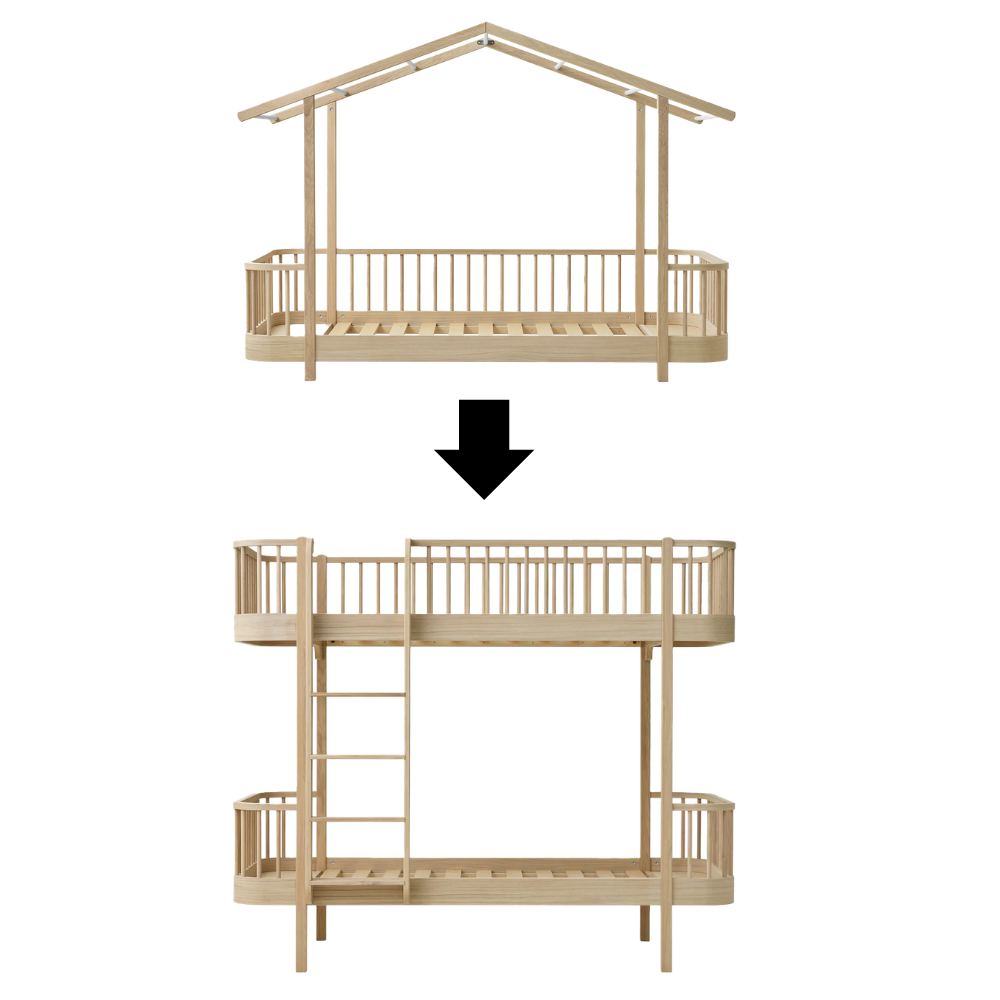 Oliver Furniture  Umbauset Wood Original Hausbett zum Etagenbett  Eiche