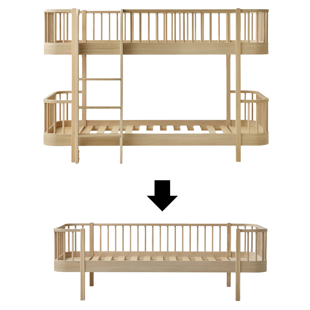 Oliver Furniture  Umbauset Wood Original Halbhohes Etagenbett zum Bettsofa Eiche