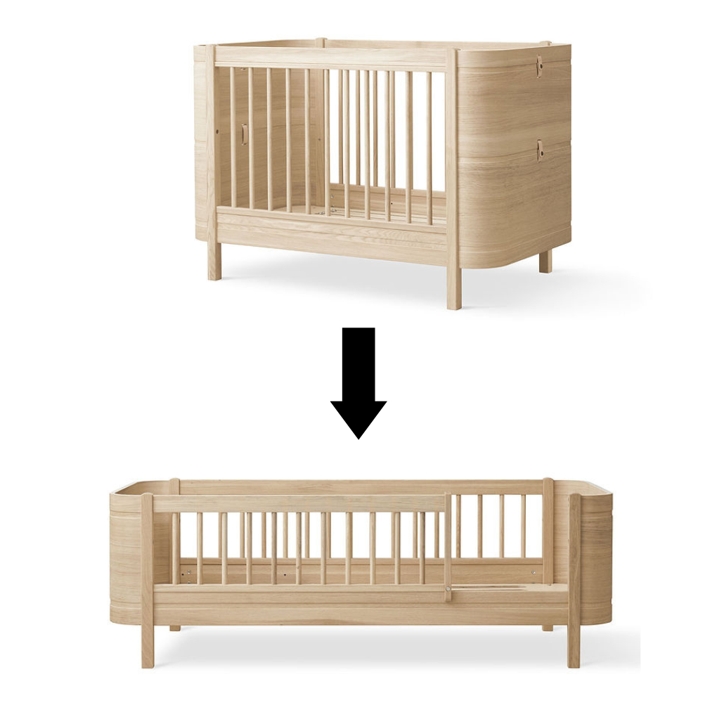 Oliver Furniture  Umbauset Wood Mini+ Babybett zum Juniorbett  Eiche - Online MY SNOWFLAKE