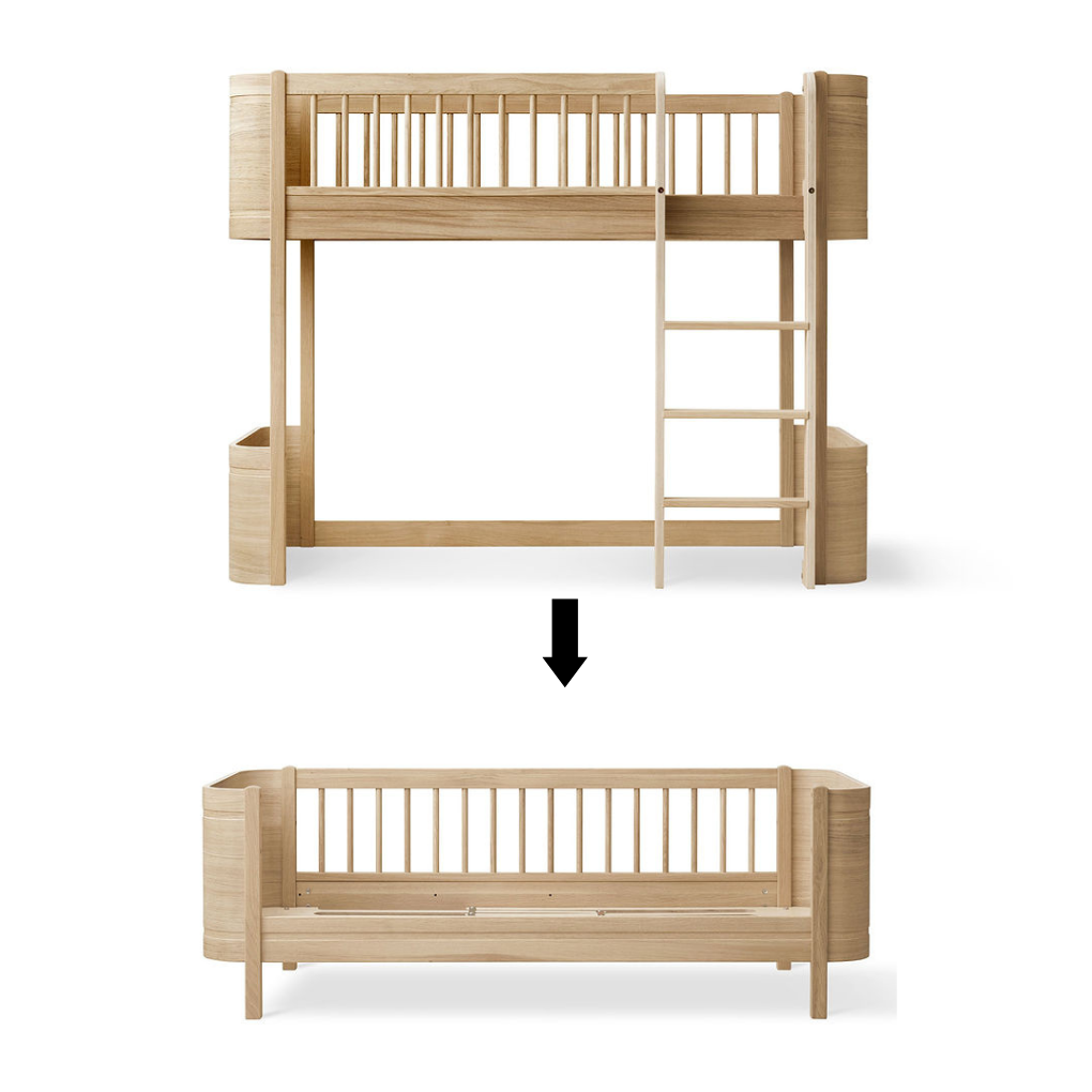 Oliver Furniture  Umbauset Wood Mini+ halbhohes Hochbett zum Juniorbett  Eiche