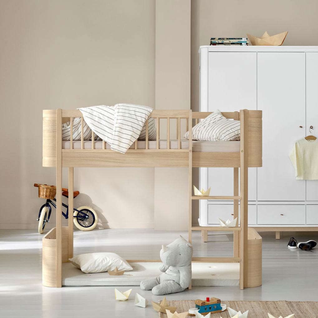 Oliver Furniture  Wood Mini+ Halbhohes Hochbett  Eiche