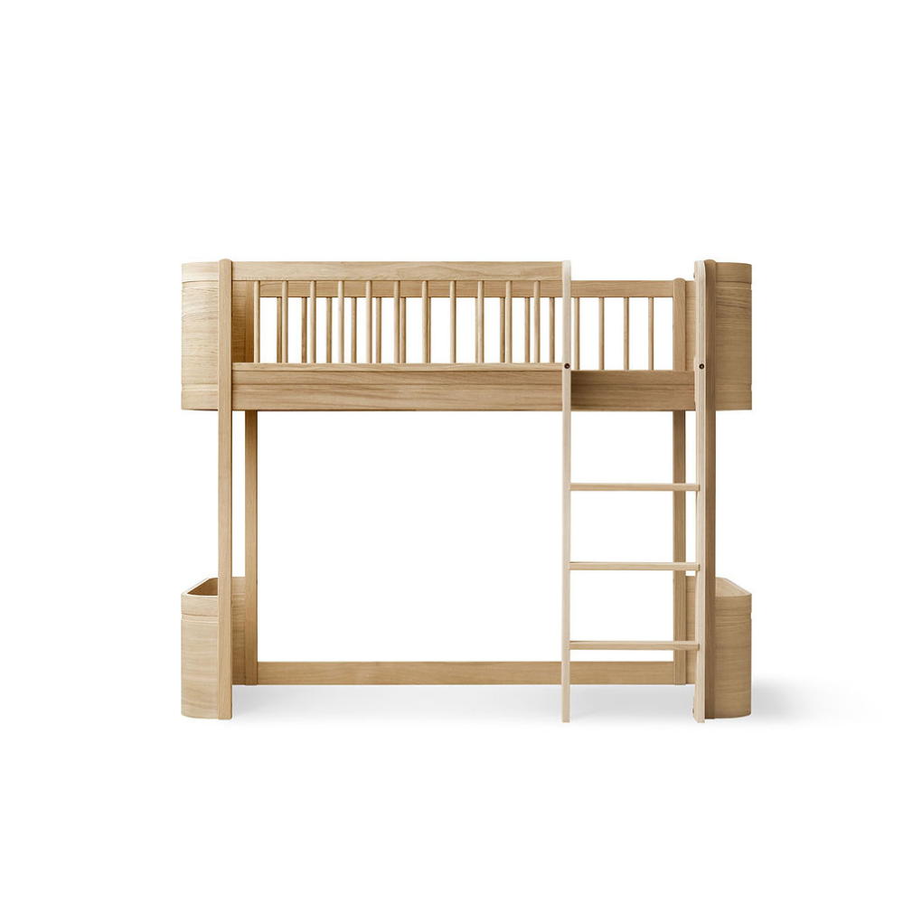 Oliver Furniture Kit de conversion Wood Mini+ Basic en lit mezzanine mi-hauteur Chêne