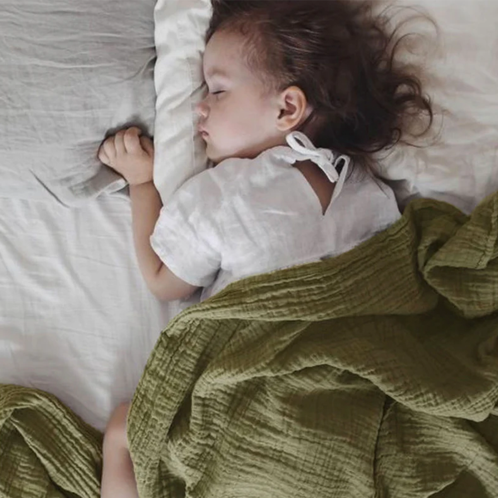 Petit Stellou Mulltuch Nooshi Blanket Olive - Online MY SNOWFLAKE