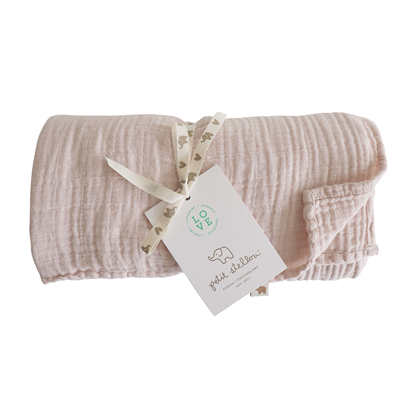 Petit Stellou  Mulltuch Nooshi Blanket  Blush - Online MY SNOWFLAKE