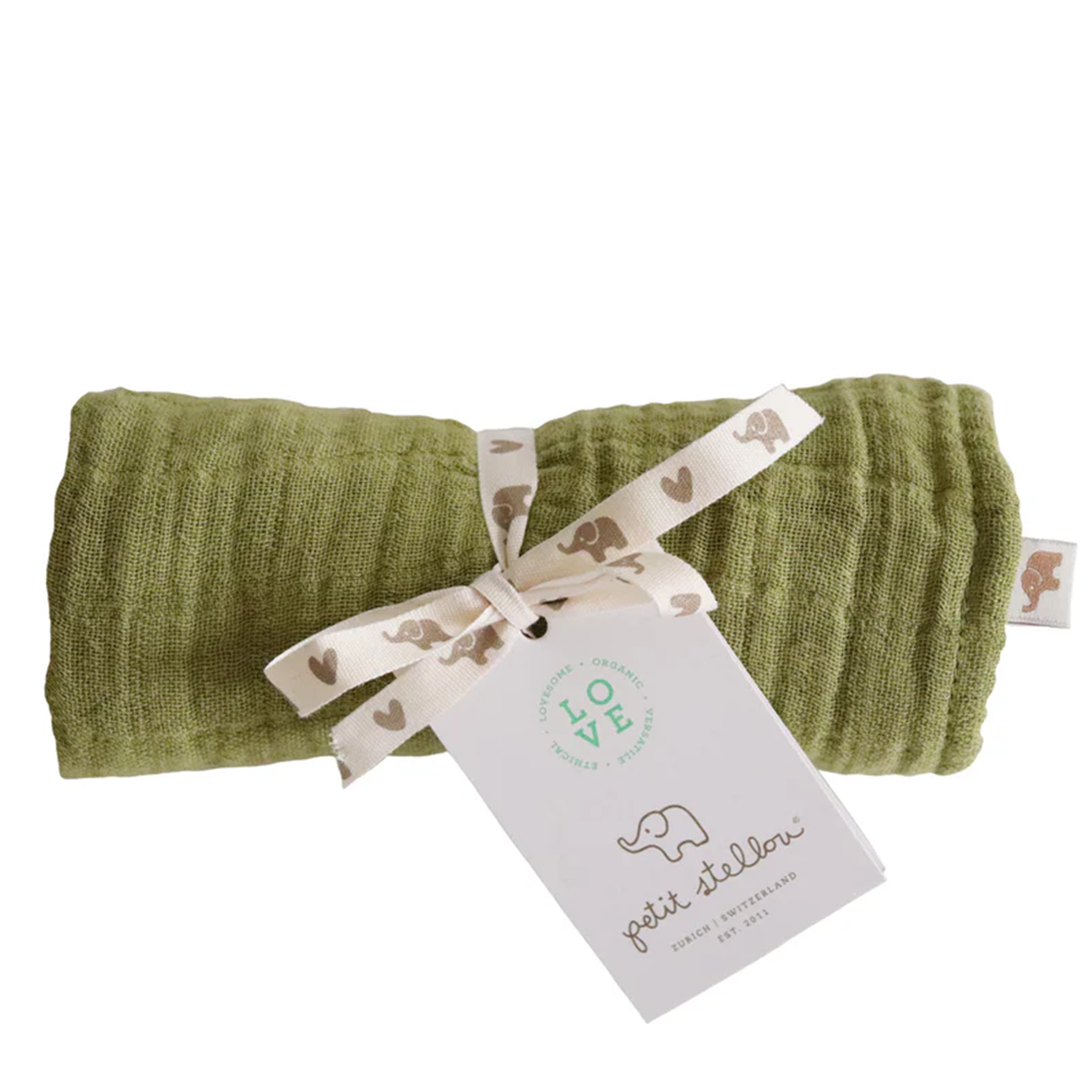 Petit Stellou  Mulltuch Nooshi Cuddle Olive - Online MY SNOWFLAKE