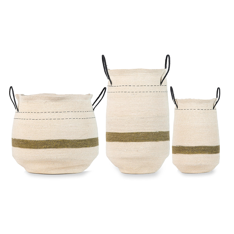 Quax Lot de 3 paniers de rangement Natural