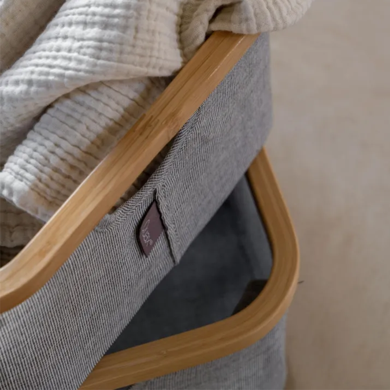 Panier de rangement Quax 38x 30 cm pour table à langer Gris/Naturel