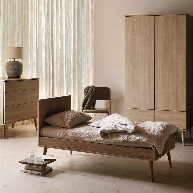 Quax Baby- und Kinderbett 70 x 140 'Flow' Honey Ash - Online MY SNOWFLAKE