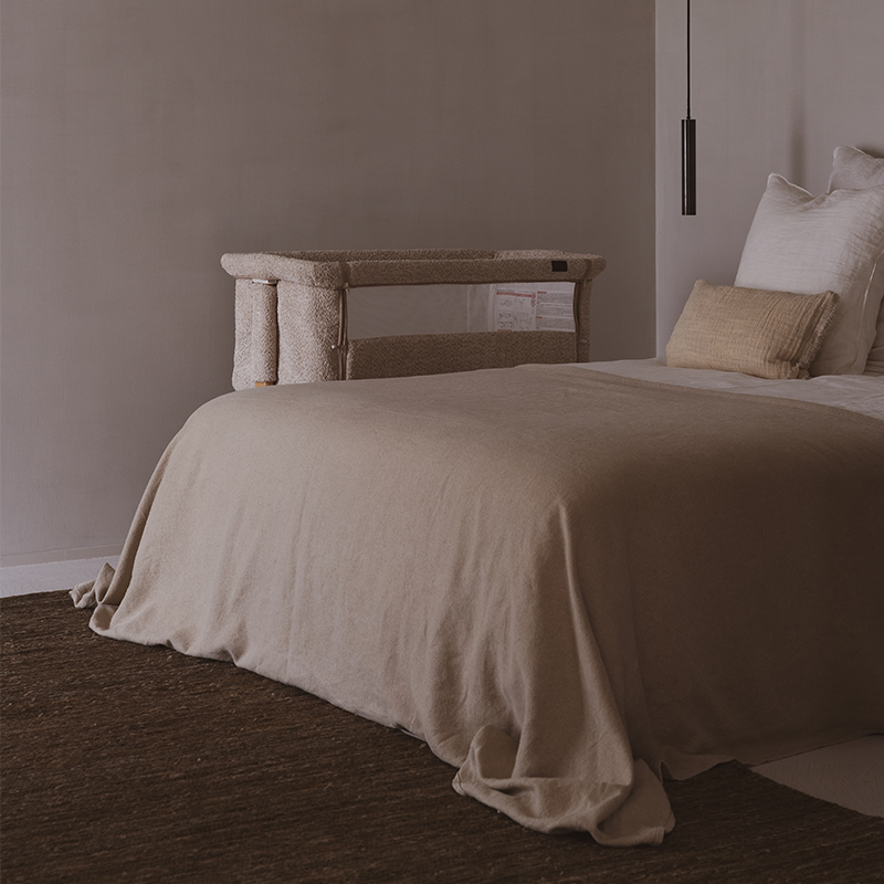 Quax Beistellbett 'Side-by-Side' Naturel Bouclé Sheep
