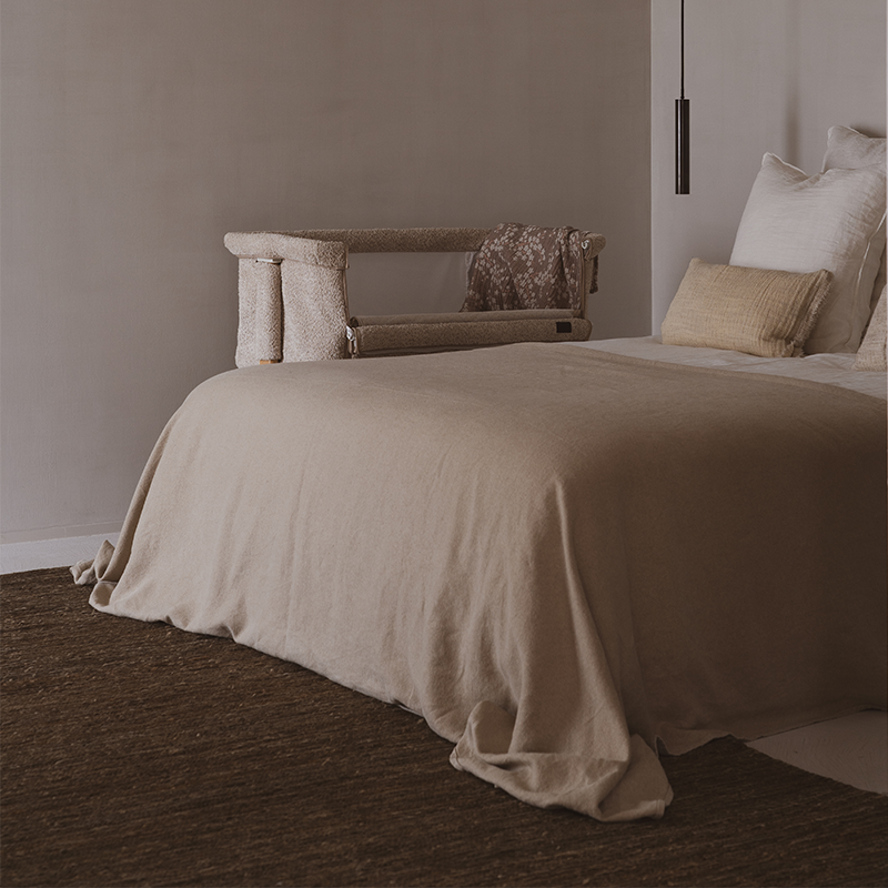 Quax Beistellbett 'Side-by-Side' Naturel Bouclé Sheep