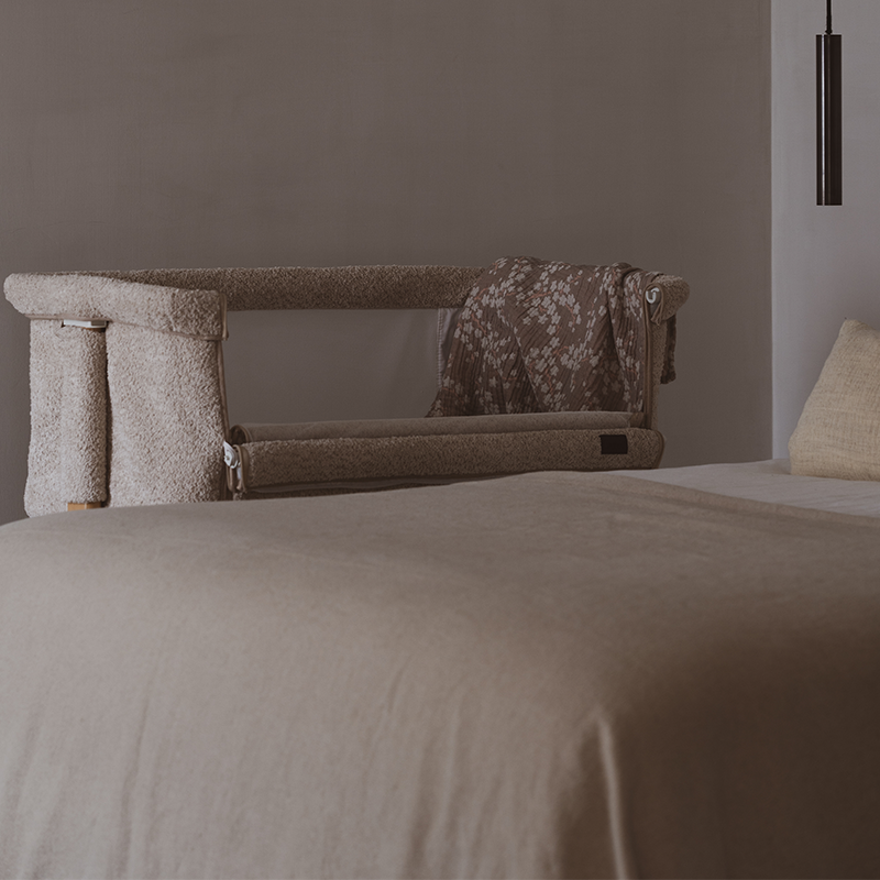 Quax Beistellbett 'Side-by-Side' Naturel Bouclé Sheep