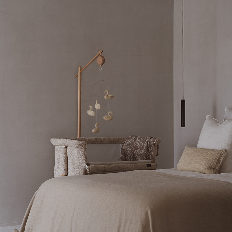 Quax Beistellbett 'Side-by-Side' Naturel Bouclé Sheep