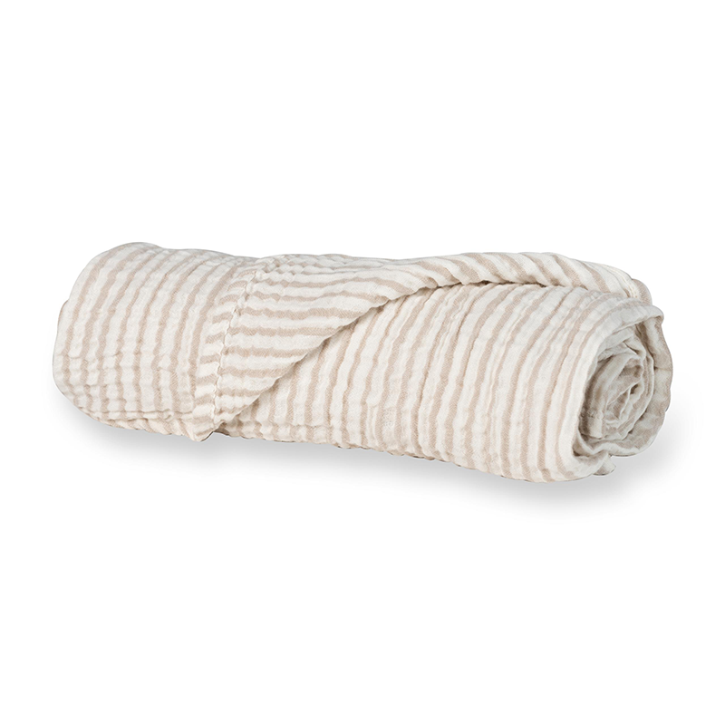 Quax Couverture en mousseline « Natural Collection » à rayures