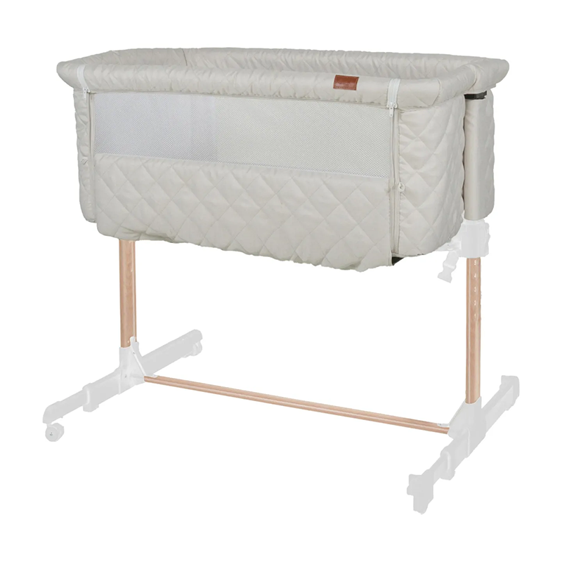 Quax Beistellbett 'Side-by-Side' Naturel Quilted Clay