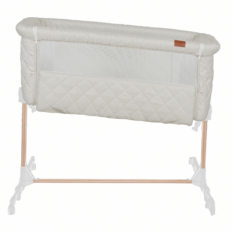 Quax Beistellbett 'Side-by-Side' Naturel Quilted Clay