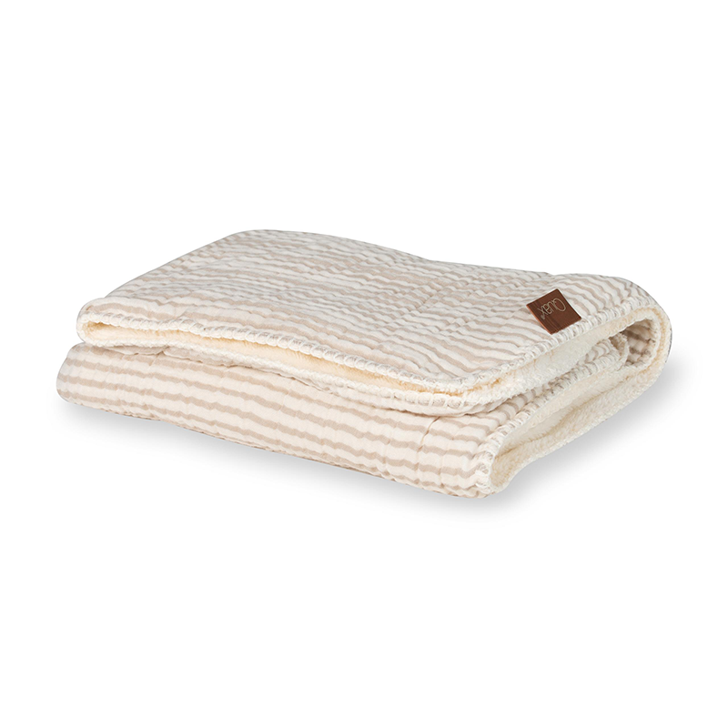 Quax Teddydecke für Neugeborene 'Natural Collection' Stripes