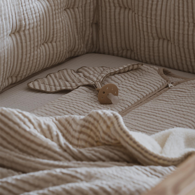 Quax Teddydecke für Neugeborene 'Natural Collection' Stripes