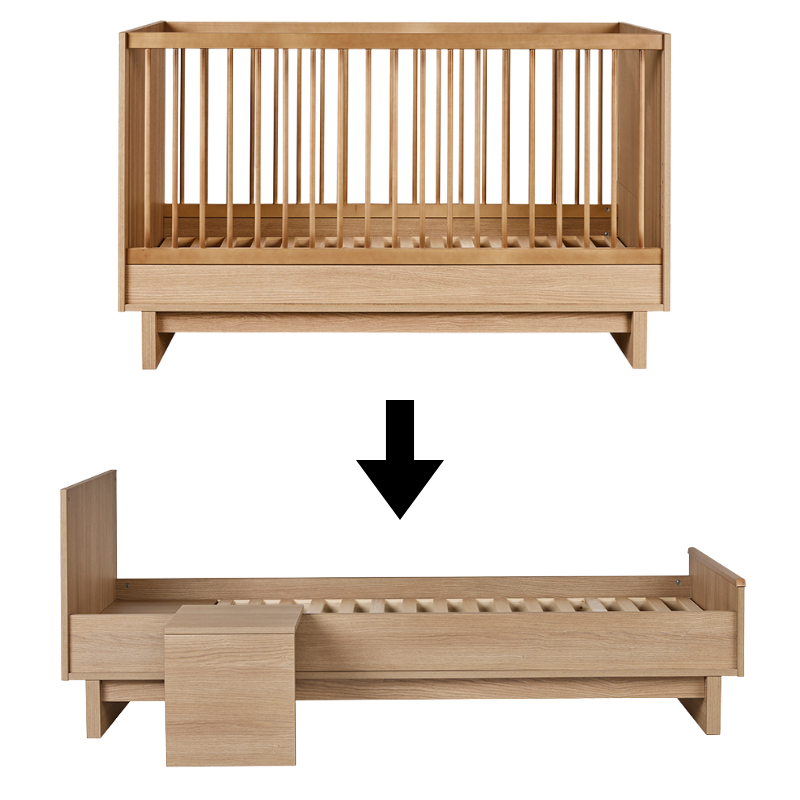 Quax Umbauset Babybett zum Juniorbett 70 x 170 'Kyo' Honey Ash