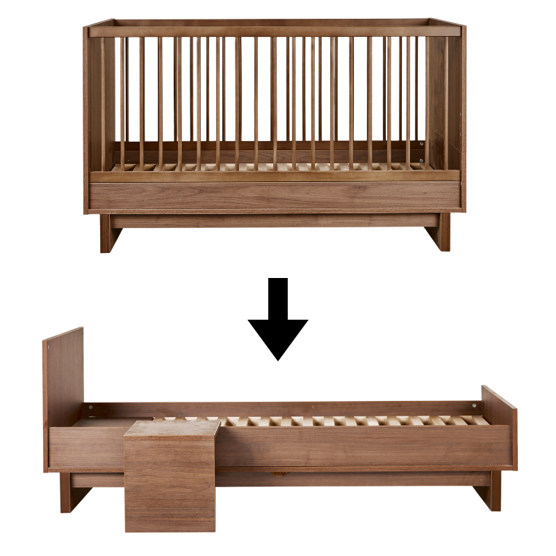 Kit de transformation lit bébé en lit junior Quax 70 x 170 'Kyo' Noyer